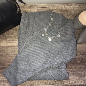 Gray cable knit sweater
